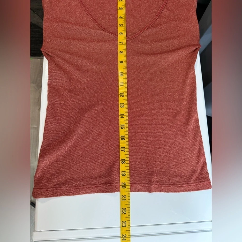 Michael Stars Women’s Red Metallic V-Neck Long Sleeve Tee One Size Fits All Most